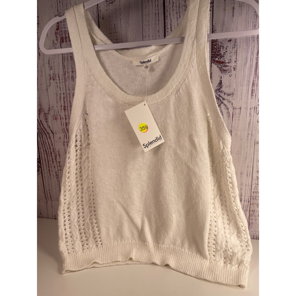 Splendid Women's Top Sz L Ally Mixed Stitch Sleeveless
